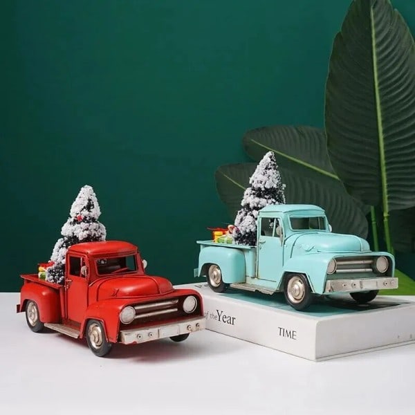 Retro Nostalginen Tyyli Rauta Joulu Kuorma-auto Malli Industrial Style Baari Kahvila Ravintola Soft Rekvisiitta