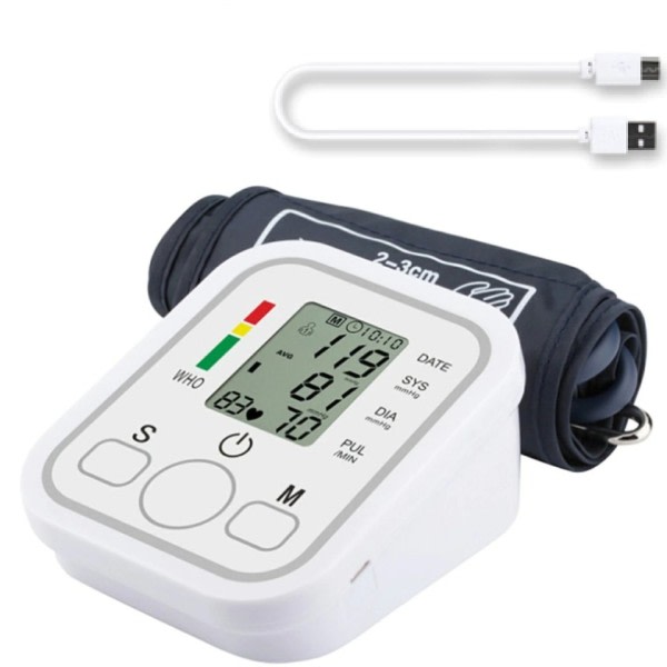 USB Sfygmomanometer Automatisk Digital Håndled Monitor Puls Hjerte Beat Rate Meter