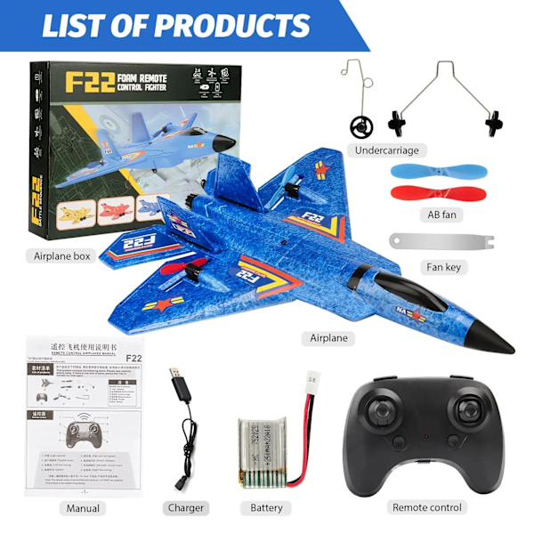 F22 Raptor RC lentokone 2.4G 2CH kaukosäädin lentäminen liito LED valoilla EPP vaahto lentokone lelut lapsille