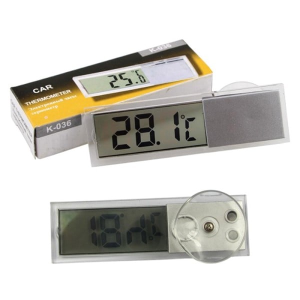LCD lämpömittari kirkas digitaalinen auto tuulilasi sisä lämpötila imu kuppi 2,8 cm x 9,3 cm x 1,5 cm
