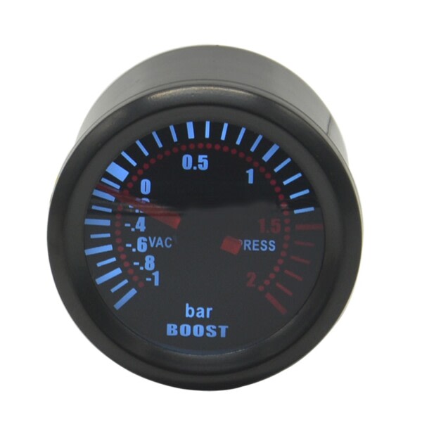 Vit Bakgrundsbelysning Auto Bil Turbo Boost Mätare