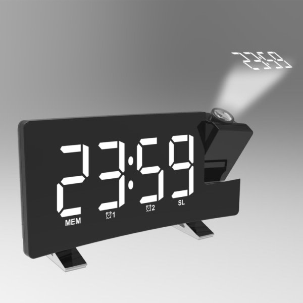 FM Radio Projeksjon LED Digital Klokke Smart Alarm Klokke Klokke Bord Elektronisk Skrivebord klokker