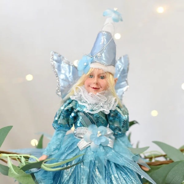 Fe jul träd dekoration tomte hem inredning handgjorda docka ängel hängande kulor dekoration