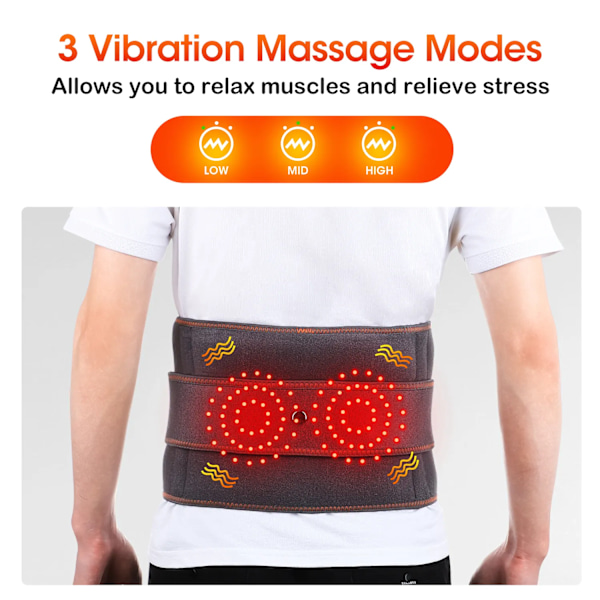 El Infraröd Värme Bälte Rött Ljus Varm Kompress Mija Massager Lumbar Rygg Stöd Stag