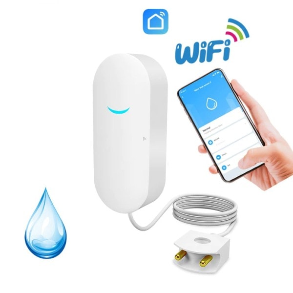 WiFi Vann Nivå Sensor Lekkasje Alarm Flom Lekkasje Detektor