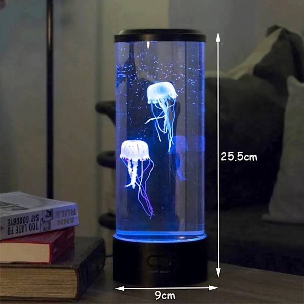 Färg Ändras Maneter Lampa Usb/Batteri Drift Bord Natt Ljus Barn'S Gåva Hem Sovrum Inredning