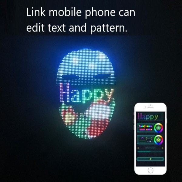 Bluetooth-kompatibel  App Kontroll LED Mask Navidad Carnival Festival Lights