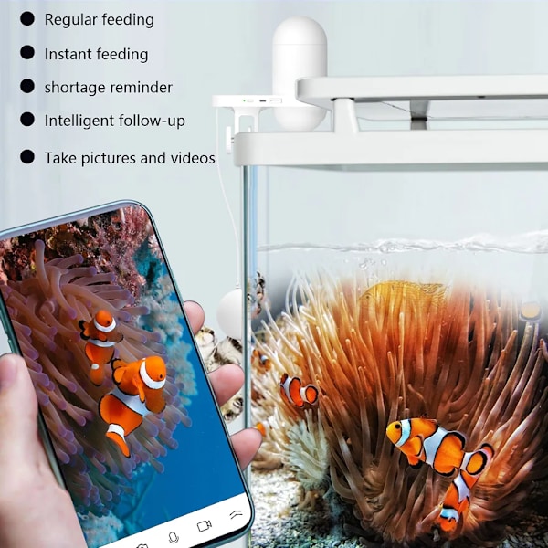 Automatisk Fiske Tank Foder Intelligent Visuel Timing Fodring Akvarie Guldfisk Fjernbetjening Stor Kapacitet Foder