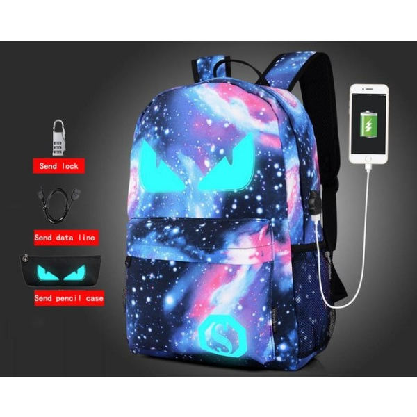 Dagsekk skulder Under 17 tommer med USB lade port og lås skole bag