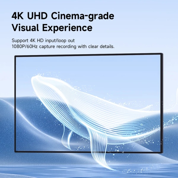 4K HDMI-yhteensopiva Video Capture Card Loop Out peleihin tallennus Live Streaming 1080P Grabber