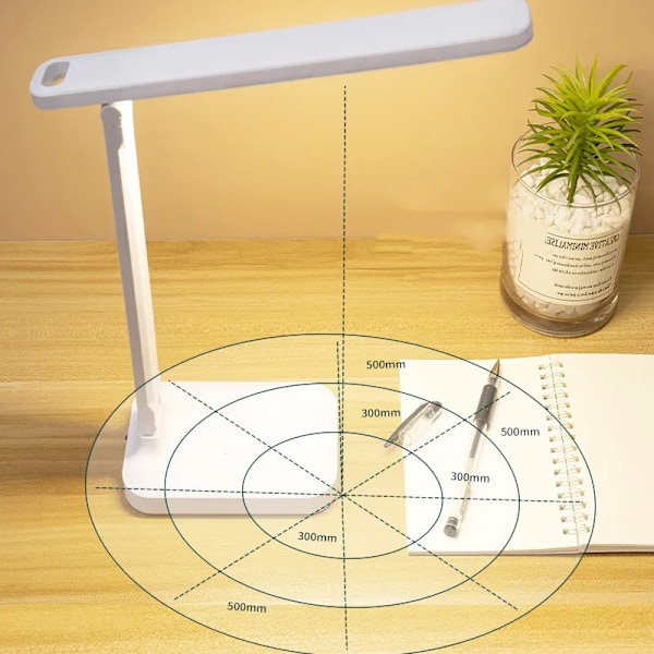 Sammenleggbar bord lampe øyebeskyttelse touch dimmbar LED lampe student hybel soverom lese USB oppladbar bord lampe
