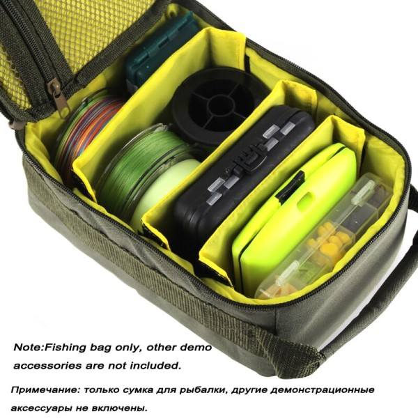 Lågt pris fiske redskap väska 3 IN 1 fiske rulle fiske lina lock krok förvaring handväska