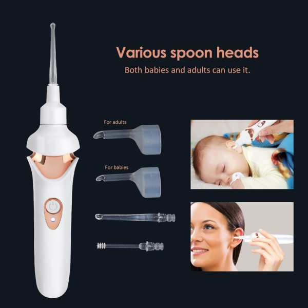 Trådløs Elektrisk Ear Pick Safe Vibration Smertefri Ear Cleaner Fjerner Spiral Ear Cleaning Device Dig Voks