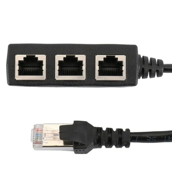 RJ45 Ethernet Splitter kabel 1 Han til 3 hun LAN Ethernet Splitter til Cat5 Cat6 LAN Ethernet Socket Connector