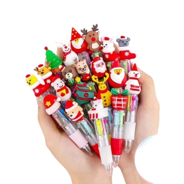 20 stykker jule silikone kuglepen 4 farve skole forsyninger Kawaii kuglepenne søde gratis fragt stationært