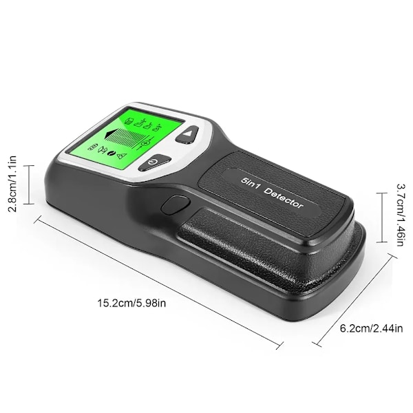 5 in 1 Vägg Stud Detektor LCD Display Multifunktionell Handhållen för Trä AC Tråd Kabel Metall Detektor
