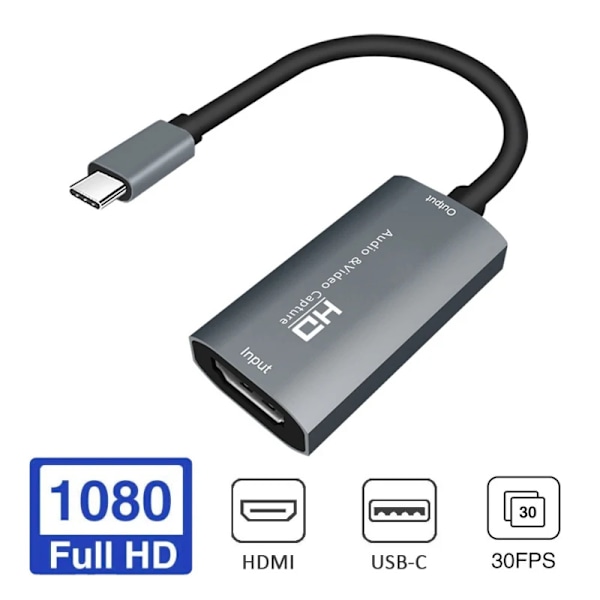 Video opptaker boks bærbar HDMI-kompatibel To Type C 1080p Lyd Undervisning Grabber Video Capture Card