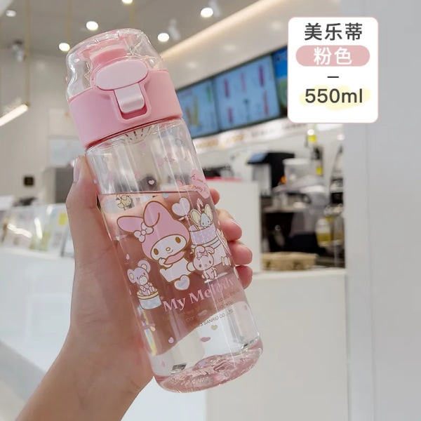 Kawaii Sanrio vesi pullo Kuromi Cinnamoroll sarjakuva anime lasi kuppi hiha lelut