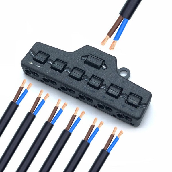 6 Porte Out Line Splitter Quick Connect Lav Voltage Wire Splitter Distribution Blok