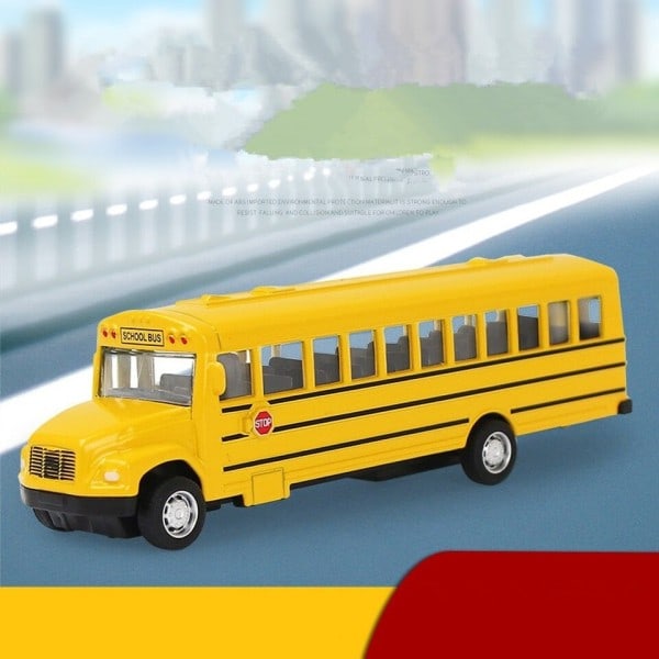 Diecast Seos Inertia Koulu Bussi Malli Vedä Taka Auto lelut ajoneuvo lasten koulutus lelu