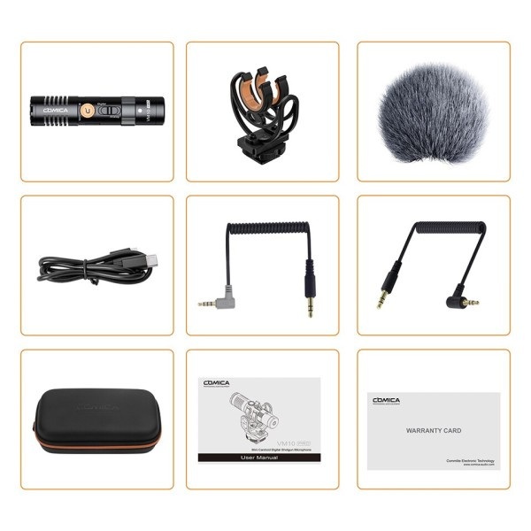 Kamera Mikrofon med Shock Mount, Gain Control och Deadcat, Video Shotgun Microphone