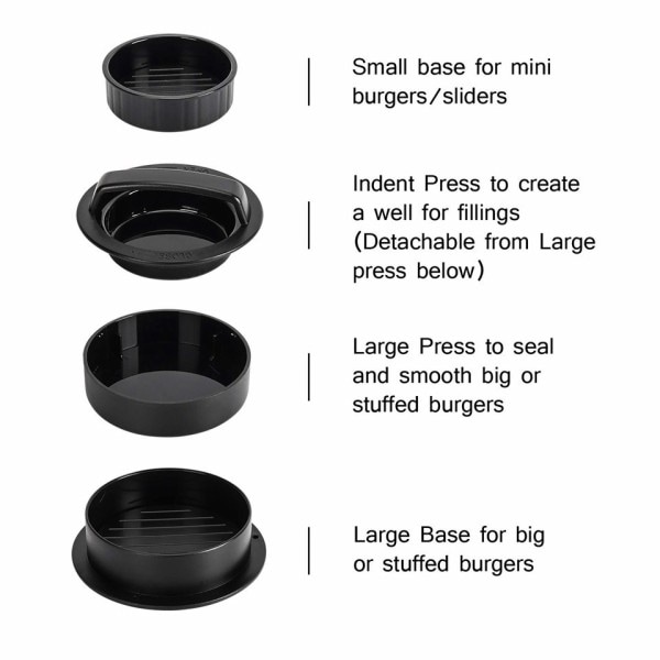 3 i 1 Non-stick Kød Oksekød Veggie Hamburger Patty Mug Væsentligt Værktøj til lave Patty