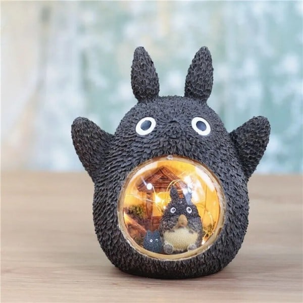Anime Min Nabo Totoro Figurer Modell Leketøy LED Natt Lys Soverom Ornament