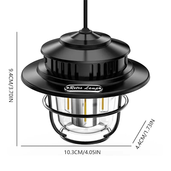 Professionell Bärbar Camping Lantern Vattentät Nödläge Ljus Steglös Dimbar Hängande Tält Lampa