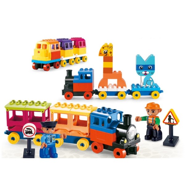 Kaupunki sarja iso koko eri juna  figuurit rakennus palikat sarjat yhteensopiva Duploe Bricks Kids Lelu