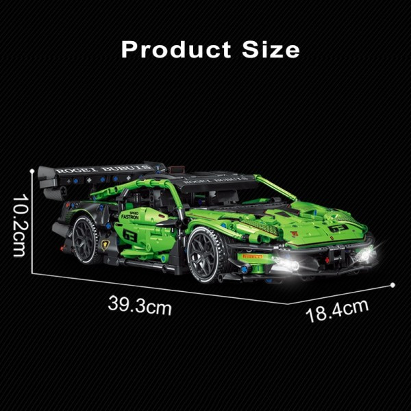 Tekninen Vihreä Supernopeus Lamborghinis Urheilu Auto Malli rakennus palikat Kuuluisa Ajoneuvo Kokoa Tilet lelut