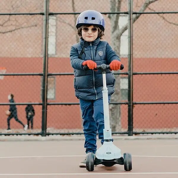 3 Hjul Børn Gear Ziggy Folding Kick Scooter Sort LED Lys Sikker for Kid's