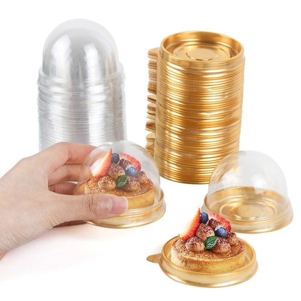 Mini Dessert Tårta Låda Behållare Transparent Muffin Konditori Bakning Förpackning Lådor