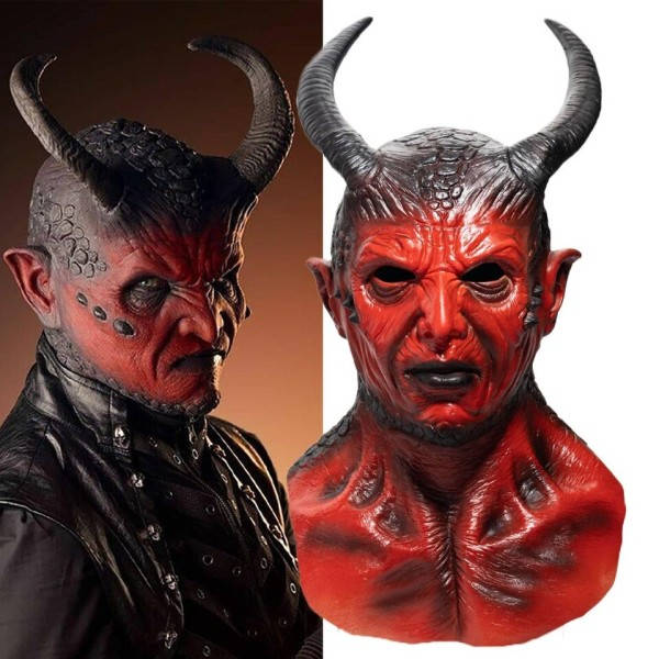 Skrekk Devil Latex Maske Cosplay Prank  Hjelm Scene Performance Carnival Halloween Fest Rekvisitter
