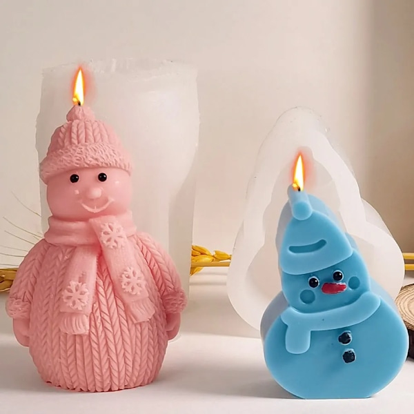 Tröja jul snögubbe ljus silikon form halsduk snö docka gips tvål tillverkning choklad kaka form
