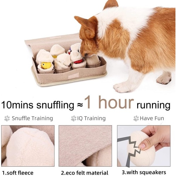 Snuffle matte for hunder sakte fôring matte holdbar hund interaktiv matte  med knirkende puslespill leker d782 | Fyndiq