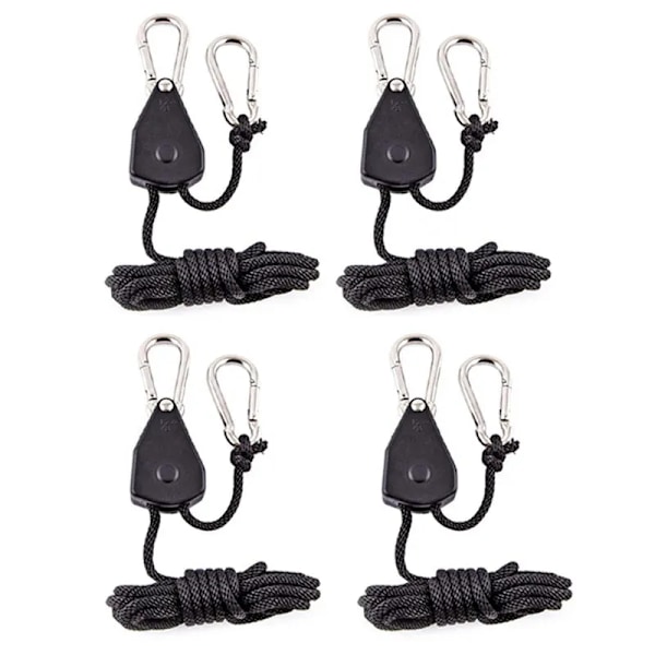 Hög kvalitet 4 stycken Justerbar 8tum Lanyard Hängande för tält Fläkt Grow Plant Lampa Rejs Rinskiva Lyfthjul Rimskiva krok