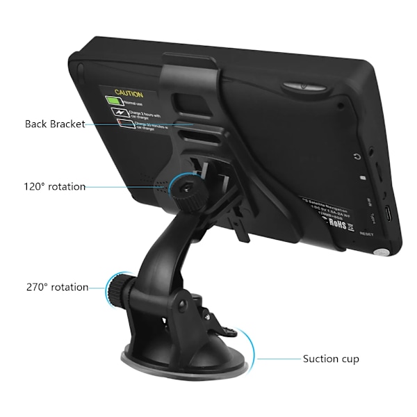 Bil GPS Navigasjon 7 Tommer Berøringsskjerm GPS Navigator
