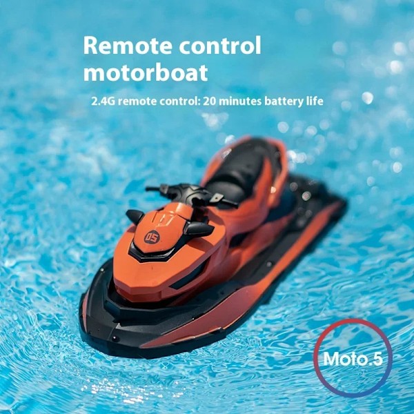 Kaukosäädin Vene 2.4G RC Jet Ski Mini Sähkö Moottorivene lapsille kaksois moottori kesä vesi leikki