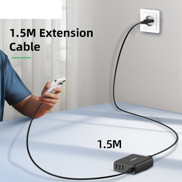 Flere Type C lader USB C PD Rask lader Hurtig lading 4.0 3.0 Desktop Ladestasjon
