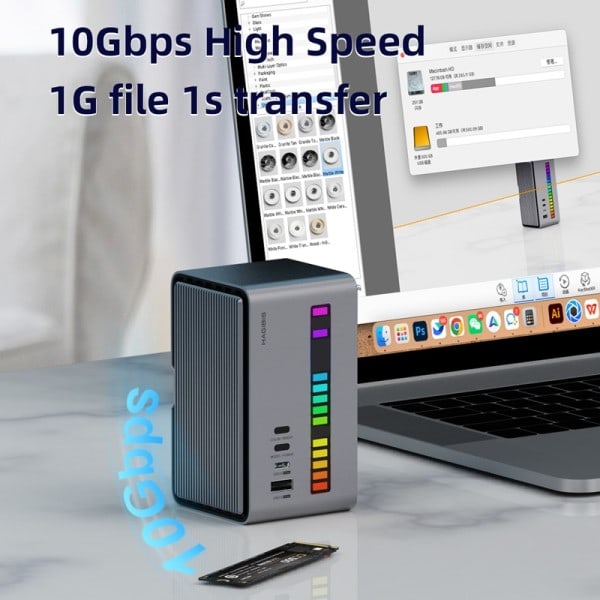 USB C telakka asema kaksois HDMI-yhteensopiva M.2 SSD kotelo Ethernet 100W PD USB keskitin
