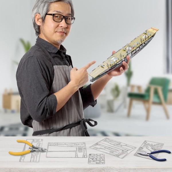 3D Metalli Puzzle Teens Akagi Lentokone Malli Kits Japan Battleship DIY Jigsaw Lelu