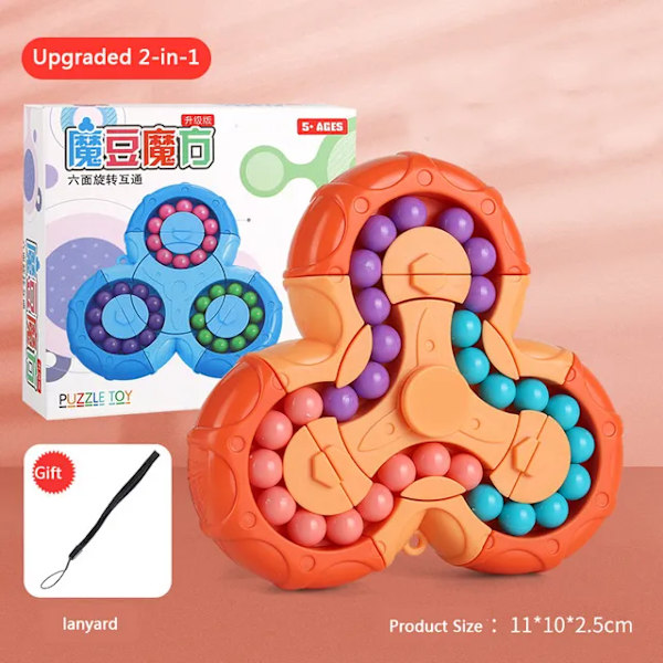 Roterande Magical Bean Cube Fingertopp Leksak Barn Pussel Kreativt Interaktivt Spel Fidget Spinners