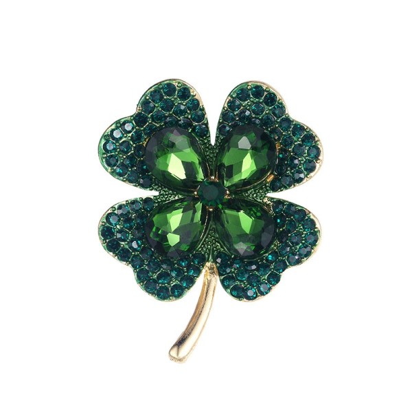 Grön Kristall Rhinestones Löv Växt Brosch Nålar Smycken för Kvinnor