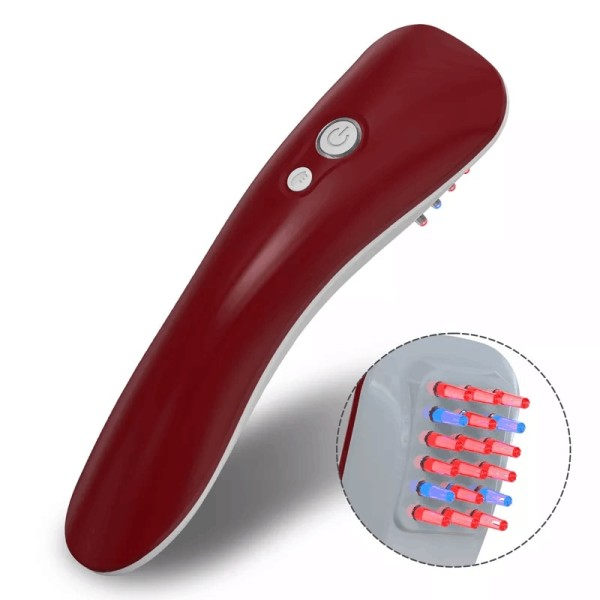 Laser hår tillväxt kam 650nm 18 dioder vibration massage kam anti håravfall terapi