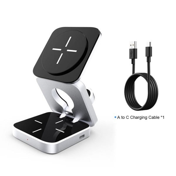 3 I 1 Fullbar Magnetisk Trådlös Laddare Ställ För iPhone 14, 13, 12 Pro/Max/Plus, AirPods 3/2 Station Dock