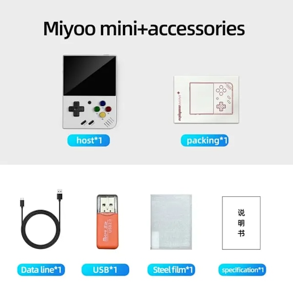 Mini Plus Portable Retro Handheld Game Console V2 Mini 3,5 Tommer IPS Screen Classic Video Game Console