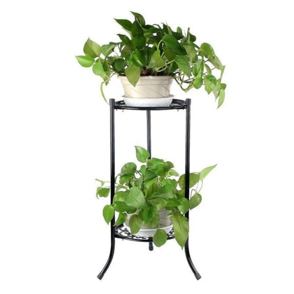 2 hållare blomma ställ metall växt kruka ställ blomma display hylla trädgård