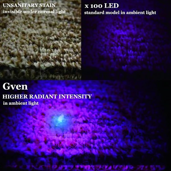 UV Lommelykt 100 LEDs LGUIY UV Lys Lommelykt Lampe