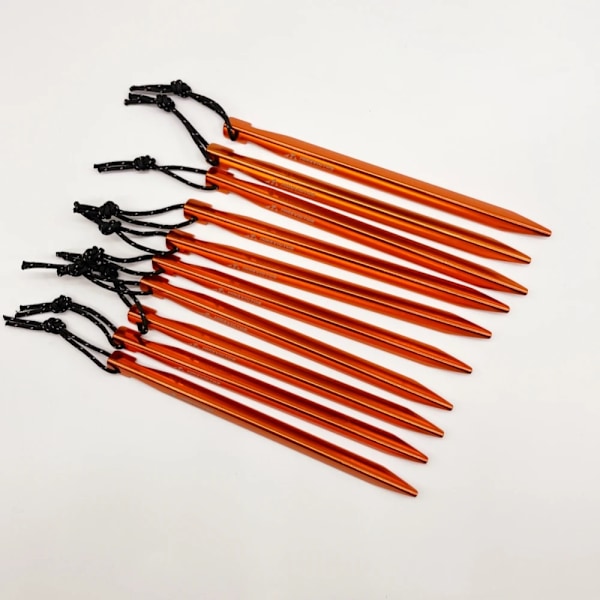 10 stycken aluminium legering ultralight tält pinnar 16cm utomhus camping  mark spik tält pålar med vind rep förvaring väska