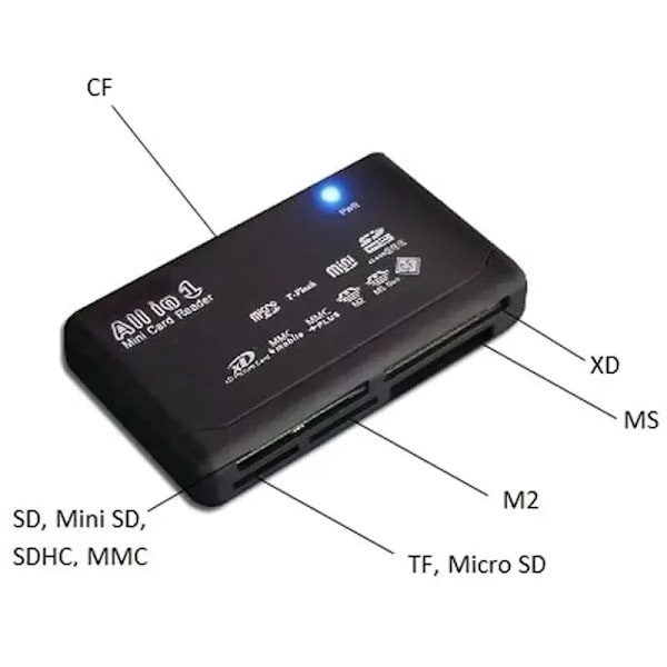 Mini Hukommelse Kortlæser Alt i Et Kort Læser USB 2.0 480Mbps Kort Læser TF MS M2 XD CF Micro SD Karder Læser